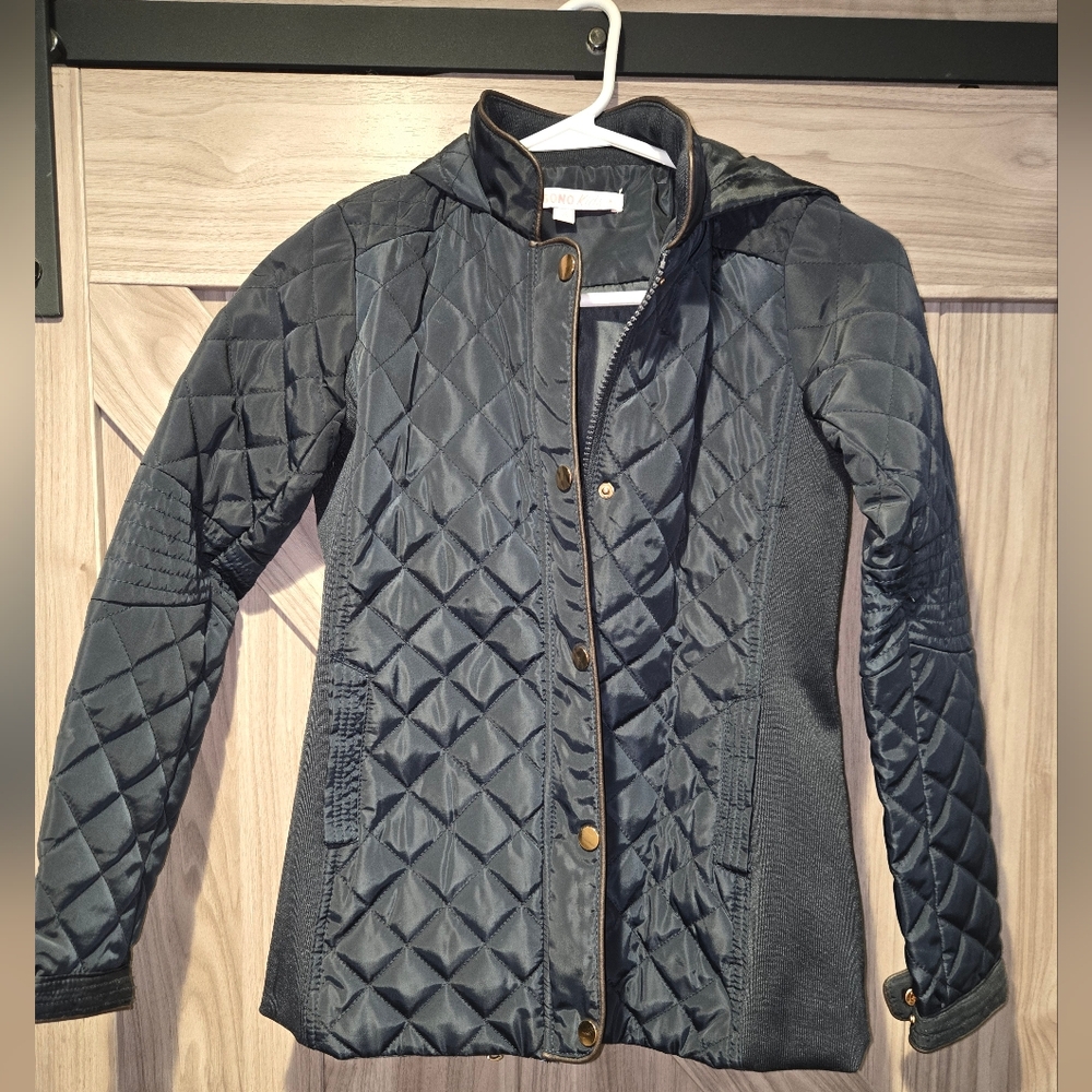 Quilted Girls Jacket in Navy